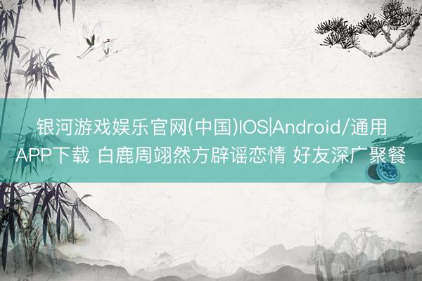 银河游戏娱乐官网(中国)IOS|Android/通用APP下载 白鹿周翊然方辟谣恋情 好友深广聚餐
