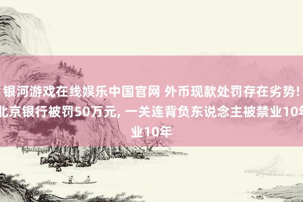 银河游戏在线娱乐中国官网 外币现款处罚存在劣势! 北京银行被罚50万元， 一关连背负东说念主被禁业10年